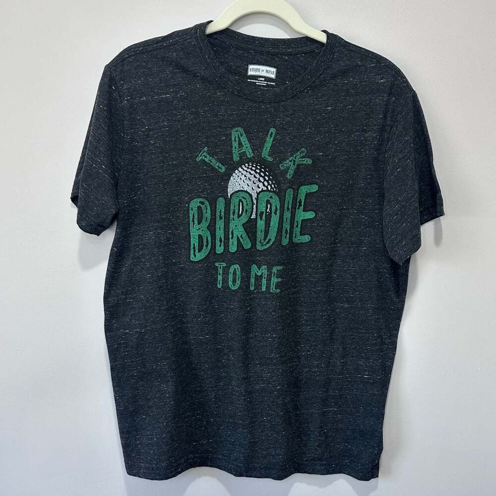 'Talk Birdie to Me' Golf Graphic T-Shirt Charcoal Heather Grey Large